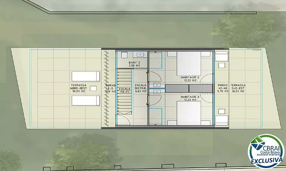 Projet : Terrain et maison moderne de 3 chambres